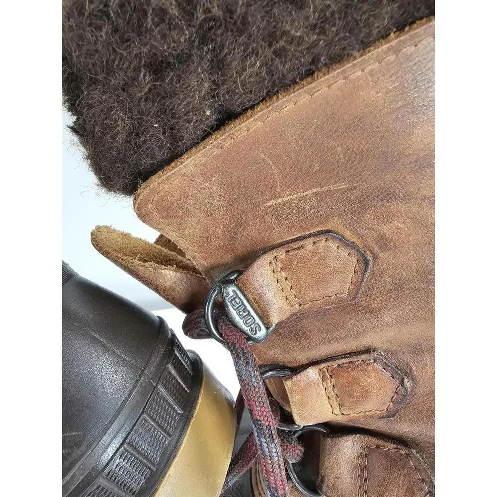 Sorel Winter Waterproof Leather and Rubber Boots with Fleece Lining